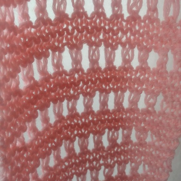 Vintage Handmade Crochet Little Girls Winter Hat And Scarf Set Pom Pom Pink - Picture 13 of 16